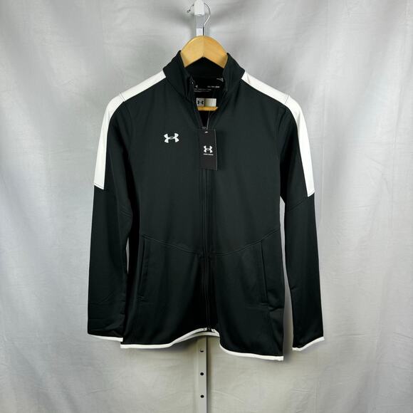 Under Armour Jackets & Blazers - Under Armour NEW Full Zip Long Sleeve Black White Running Jacket Ladies …